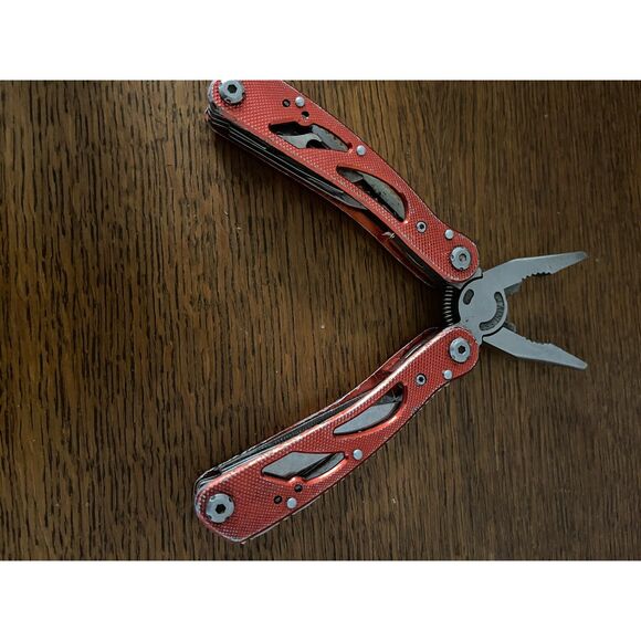 9-1 Multi Pocket Tool Stainless Steel Versatile Pliers, Knife, Screw Driver VTG - Picture 5 of 6